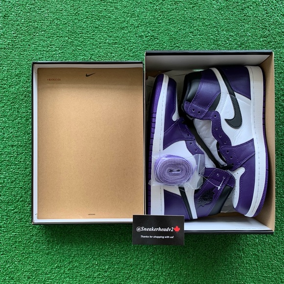 -Edm- 🟣Air Jordan 1 High ‘Court Purple’ (Sz 9.5) - Picture 9 of 10